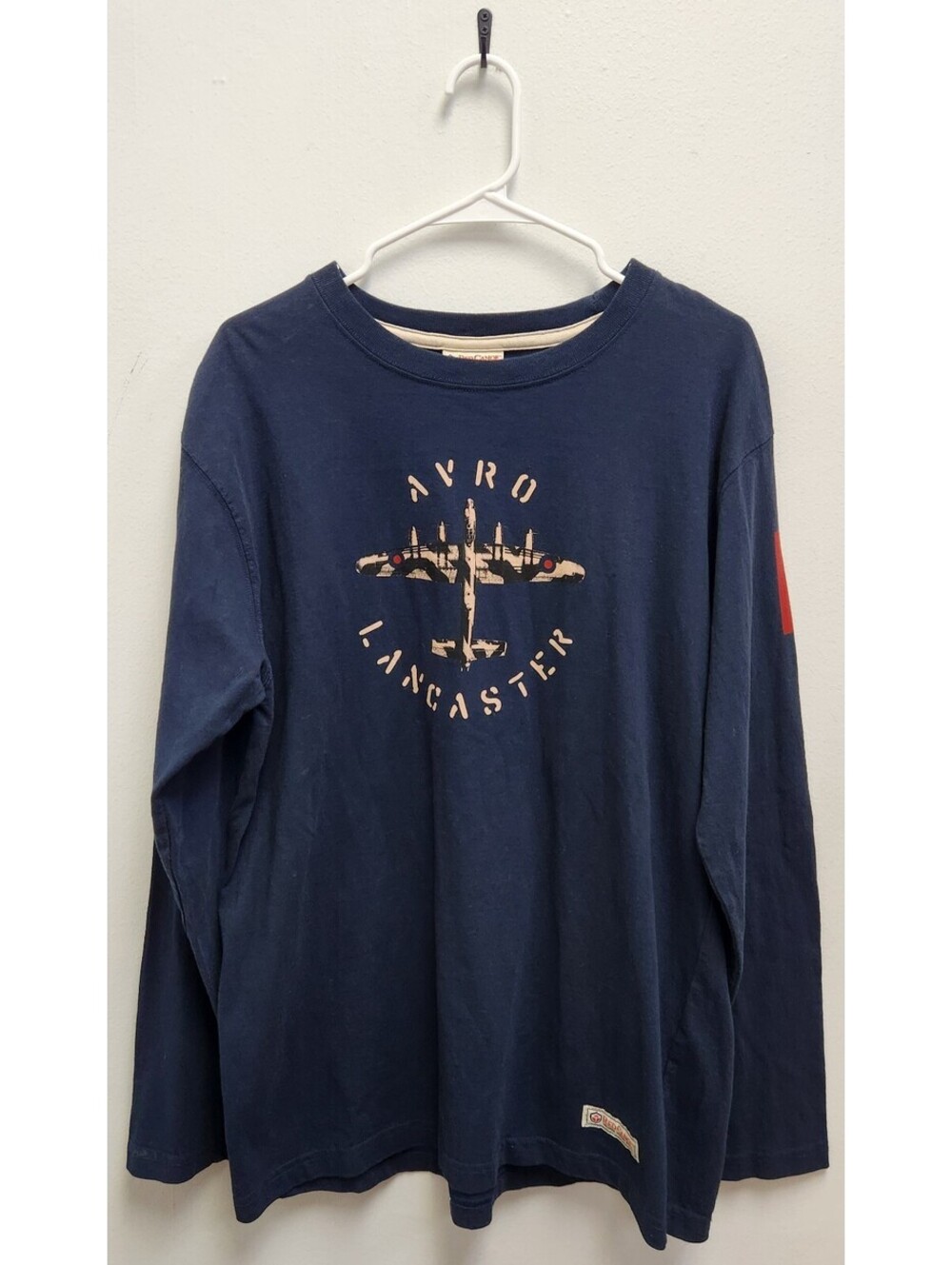 Red Canoe Avro Lancaster Long Sleeve T Shirt Men's Large Navy Blue NWT WWII